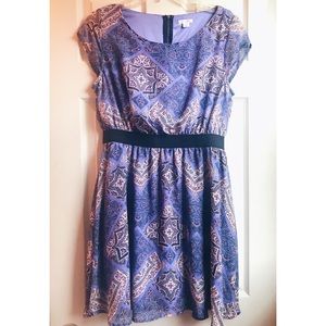 Xhilaration Short Sleeve Purple Mini Dress